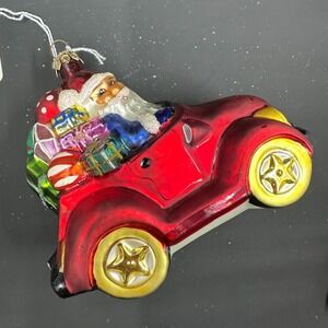 1997 Christopher Radko Jolly Jalope 5" Ornament 97-151-0 Red Car